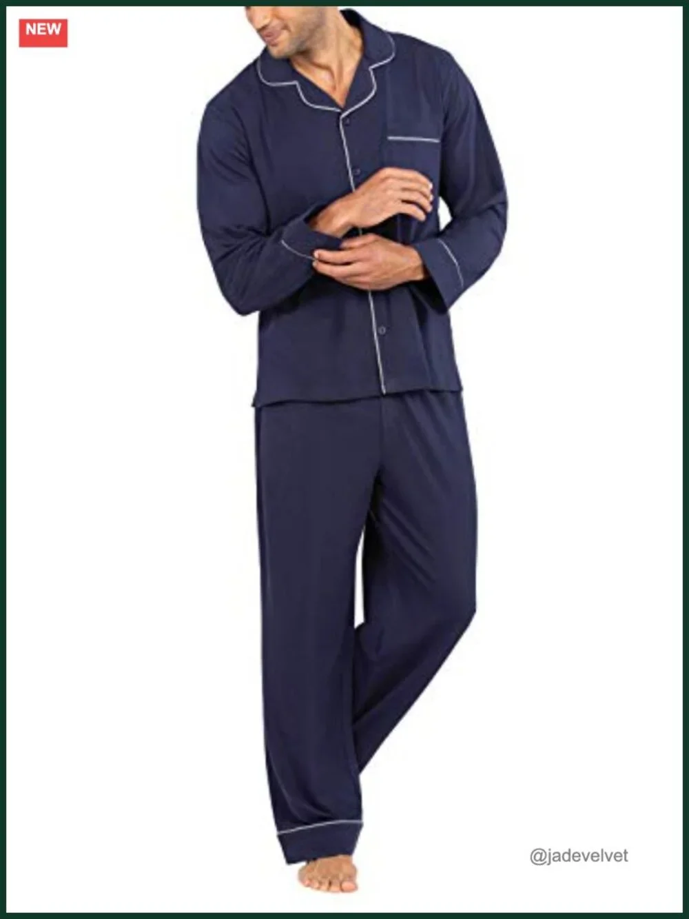 Men's Flannel Pajama Set - Button-Up Top & Pants - Cotton Sleepwear